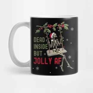 Dead Inside But Jolly AF Skeleton Santa Mug